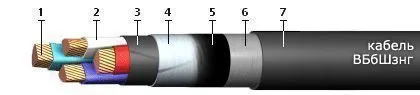Кабель ВБбШзнг 5х50